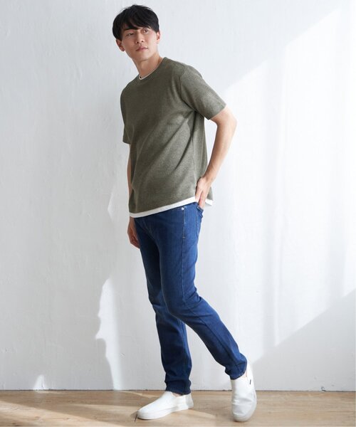 ikka(イッカ)の「メランジワッフルフェイクTシャツ(Tシャツ/カットソー・メンズ・ブラック/グレー/オリーブ/ブルー/ピンク・S/M/L/XL)」の18枚目の写真