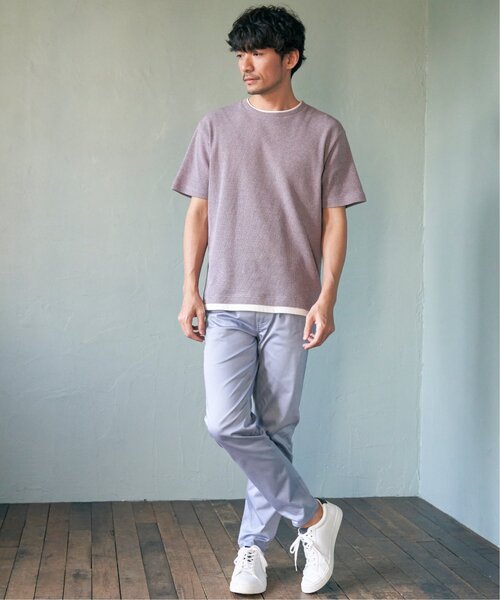 ikka(イッカ)の「メランジワッフルフェイクTシャツ(Tシャツ/カットソー・メンズ・ブラック/グレー/オリーブ/ブルー/ピンク・S/M/L/XL)」の13枚目の写真