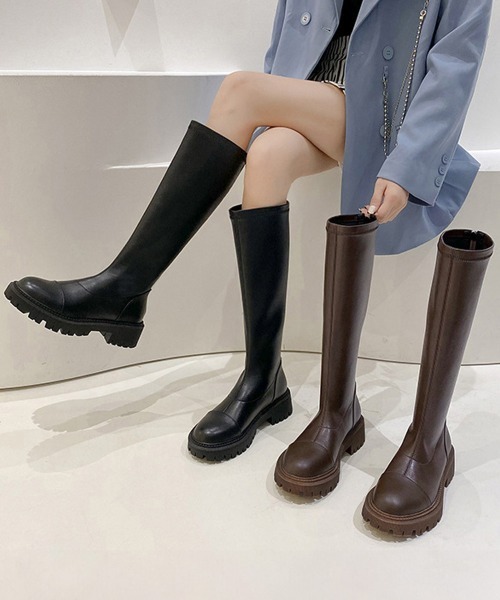 Miniministore(ミニミニストア)の「ロングブーツ 厚底ブーツ ニーハイブーツ(ブーツ・レディース・ブラウン/ブラック・23.5cm/22.5cm/25.0cm/24.0cm/23.0cm/24.5cm)」の9枚目の写真
