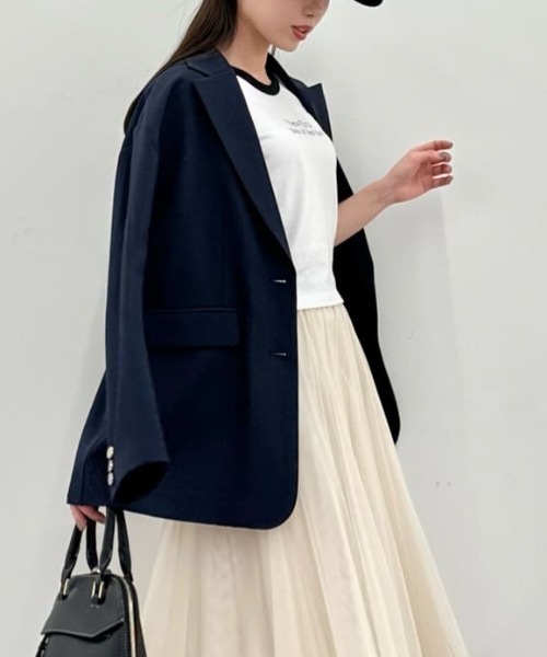 JILL by JILL STUART(ジルバイジルスチュアート)の「◇シングルブレストテーラードジャケット(テーラードジャケット・レディース・グレー/ネイビー/ピンク・SMALL/MEDIUM)」の3枚目の写真