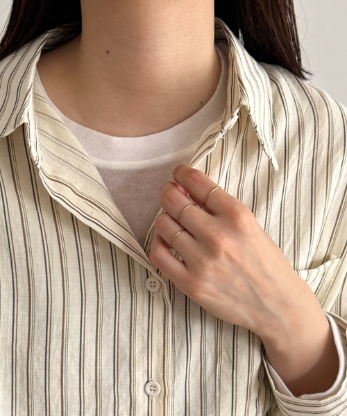 CANAL JEAN（キャナルジーン）の「El mar　ストライプシャツ（シャツ/ブラウス・レディース・ベージュ/アイボリー・ONE SIZE）」の5枚目の写真