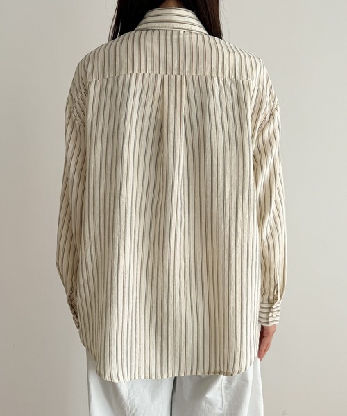 CANAL JEAN（キャナルジーン）の「El mar　ストライプシャツ（シャツ/ブラウス・レディース・ベージュ/アイボリー・ONE SIZE）」の14枚目の写真
