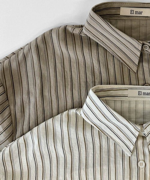 CANAL JEAN（キャナルジーン）の「El mar　ストライプシャツ（シャツ/ブラウス・レディース・ベージュ/アイボリー・ONE SIZE）」の17枚目の写真
