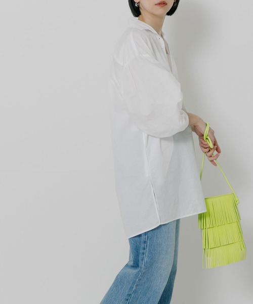 TICCA（ティッカ）の「TICCA　コットンリネンレースアップシャツ（シャツ/ブラウス・レディース・ピンク/ホワイト・FREE）」の7枚目の写真