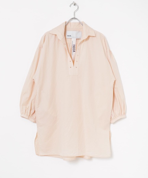 TICCA（ティッカ）の「TICCA コットンリネンレースアップシャツ