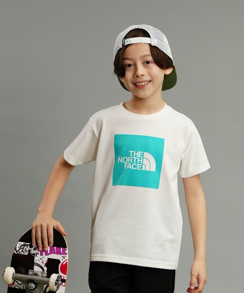 THE NORTH FACE(ザノースフェイス)の「THE NORTH FACE/ザ・ノース・フェイス THE NORTH FACE/ザ・ノース・フェイス S/S COLORED SQUARE LOGO TEE キッズ UVケア NTJ32361(Tシャツ/カットソー・キッズ・ホワイト×ブルー/ホワイト×ブラック/ホワイト×パープル・100cm/110cm/120cm/130cm/140cm/150cm)」の1枚目の写真