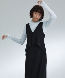 UNITED TOKYO | Vネックダブルクロスワンピース(ジャンパースカート)