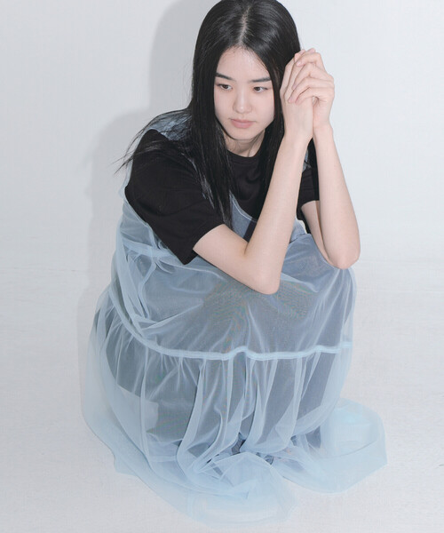 Bshop(ビショップ)の「eunoia | メッシュレイヤードワンピース WOMEN(ワンピース・レディース・ブラック/ホワイト・F)」の14枚目の写真