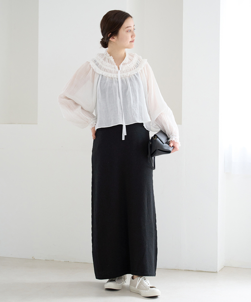 IENA(イエナ)の「コットンブークレーニットスカート(スカート・レディース・ベージュ/ブラック・38/36)」の16枚目の写真
