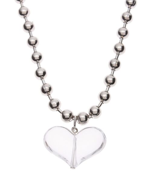 jouetie（ジュエティ）の「アクリルハートモチーフネックレス（ネックレス・レディース・オフホワイト/クリア・FREE）」の4枚目の写真