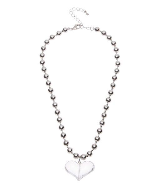 jouetie（ジュエティ）の「アクリルハートモチーフネックレス（ネックレス・レディース・オフホワイト/クリア・FREE）」の8枚目の写真