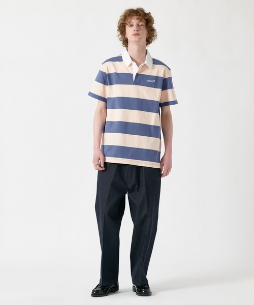 Levi's(リーバイス)の「Levi's/リーバイス ユニオン ラグビーシャツ ピンク COASTAL FJORD(ポロシャツ・メンズ・マルチ・L/M/S/XL)」の4枚目の写真