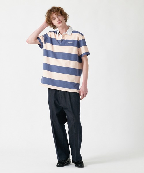 Levi's(リーバイス)の「Levi's/リーバイス ユニオン ラグビーシャツ ピンク COASTAL FJORD(ポロシャツ・メンズ・マルチ・L/M/S/XL)」の6枚目の写真