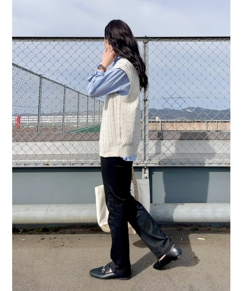 EDWIN(エドウィン)の「【EDWIN】ハタラクロ ストレートパンツ (色褪せ防止 / 伸縮性抜群 / 多機能デザイン)(その他パンツ・レディース・ブラック・S/M/L/XL/XS)」の10枚目の写真