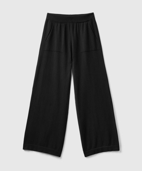 BENETTON (UNITED COLORS OF BENETTON)（ベネトンユナイテッドカラーズオブベネトン）の「コットン100％ニット無地ワイドパンツ（その他パンツ・レディース・ブラック/オフホワイト/ネイビー/ラベンダー・XX-SMALL/X-SMALL/SMALL/MEDIUM）」の13枚目の写真