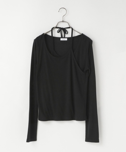 LOWRYS FARM(ローリーズファーム)の「レイヤードフウプルオーバーLS 107630(Tシャツ/カットソー・レディース・アイボリー/ブラック・FREE)」の2枚目の写真