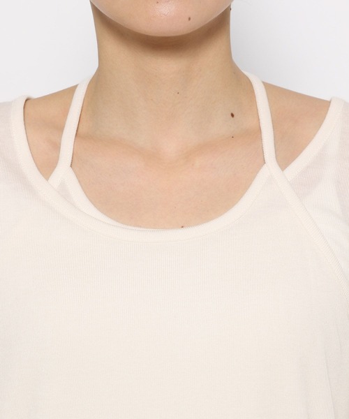 LOWRYS FARM(ローリーズファーム)の「レイヤードフウプルオーバーLS 107630(Tシャツ/カットソー・レディース・アイボリー/ブラック・FREE)」の6枚目の写真