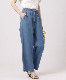 ◆【洗える】大人の柔らかデニムワイドパンツ