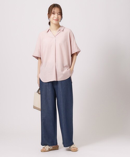 SHOO・LA・RUE（シューラルー）の「◆【洗える】大人の柔らかデニムワイドパンツ（デニムパンツ・レディース・ネイビー/ブルー系その他・03/04/02）」の12枚目の写真