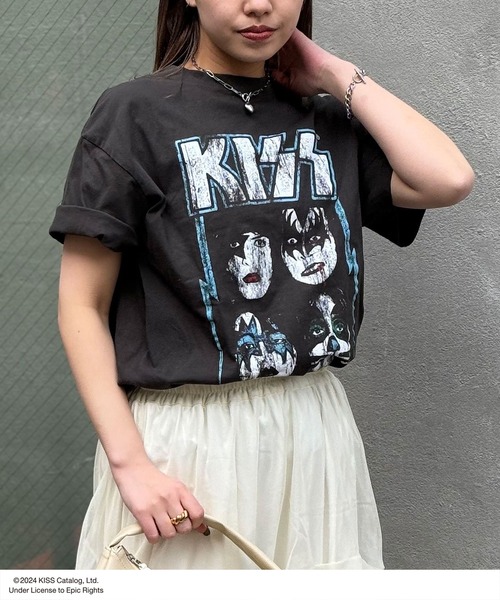 CIAOPANIC（チャオパニック）の「【ユニセックス】【KISS/キッス】ヴィンテージ加工ロックTシャツ（Tシャツ/カットソー・レディース・ブラック系その他/チャコールグレー/ブラック/グレー系その他/ホワイト・FREE）」の16枚目の写真