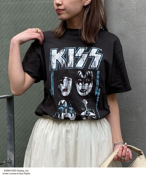 CIAOPANIC（チャオパニック）の「【ユニセックス】【KISS/キッス】ヴィンテージ加工ロックTシャツ（Tシャツ/カットソー・レディース・ブラック系その他/チャコールグレー/ブラック/グレー系その他/ホワイト・FREE）」の15枚目の写真
