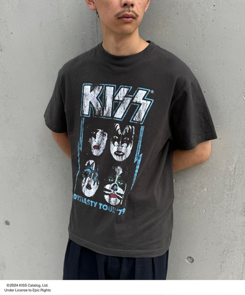 CIAOPANIC（チャオパニック）の「【ユニセックス】【KISS/キッス】ヴィンテージ加工ロックTシャツ（Tシャツ/カットソー・レディース・ブラック系その他/チャコールグレー/ブラック/グレー系その他/ホワイト・FREE）」の9枚目の写真