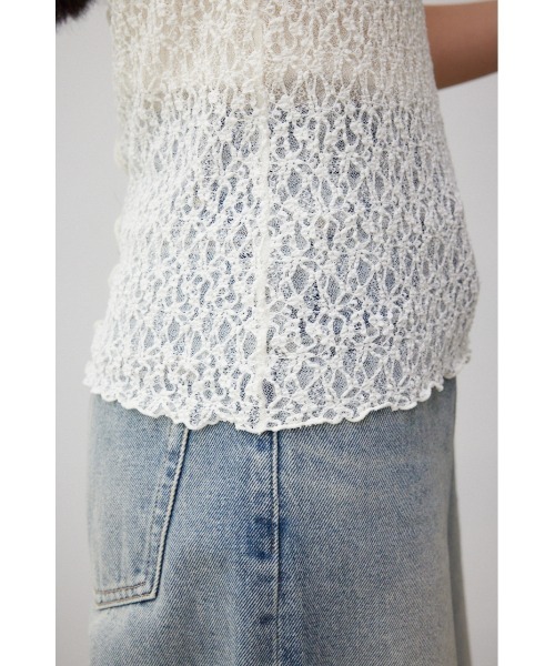 AZUL by moussy（アズールバイマウジー）の「カットレース半袖トップス（Tシャツ/カットソー・レディース・ブラック/アイボリー・FREE）」の11枚目の写真