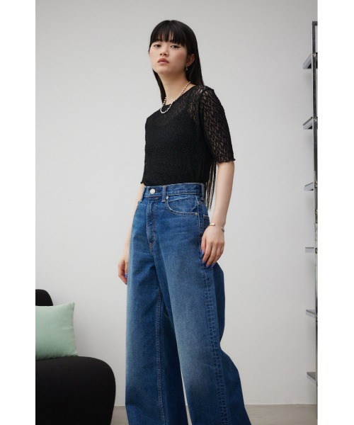 AZUL by moussy（アズールバイマウジー）の「カットレース半袖トップス（Tシャツ/カットソー・レディース・ブラック/アイボリー・FREE）」の14枚目の写真