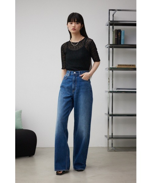 AZUL by moussy（アズールバイマウジー）の「カットレース半袖トップス（Tシャツ/カットソー・レディース・ブラック/アイボリー・FREE）」の15枚目の写真
