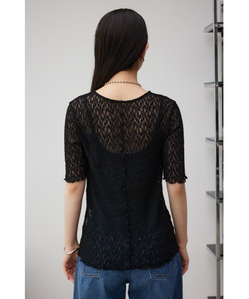AZUL by moussy（アズールバイマウジー）の「カットレース半袖トップス（Tシャツ/カットソー・レディース・ブラック/アイボリー・FREE）」の18枚目の写真
