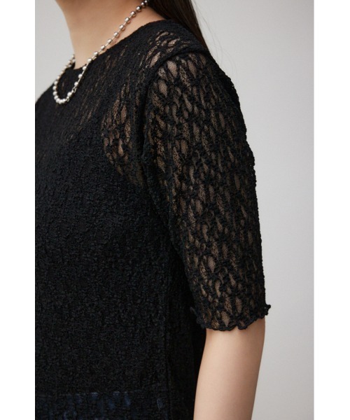 AZUL by moussy（アズールバイマウジー）の「カットレース半袖トップス（Tシャツ/カットソー・レディース・ブラック/アイボリー・FREE）」の20枚目の写真