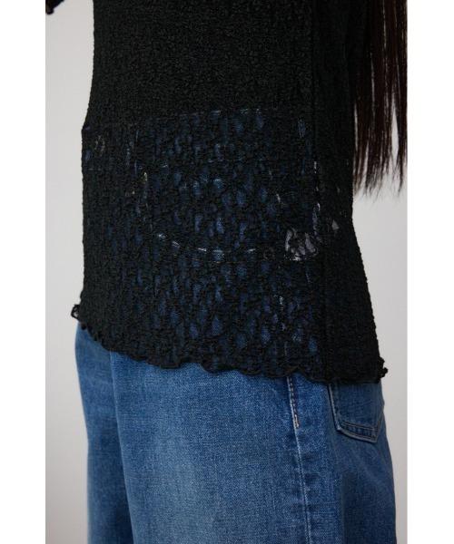 AZUL by moussy（アズールバイマウジー）の「カットレース半袖トップス（Tシャツ/カットソー・レディース・ブラック/アイボリー・FREE）」の21枚目の写真