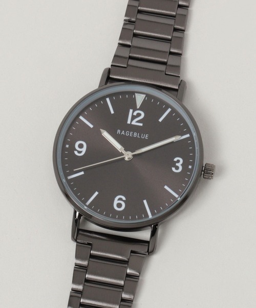 RAGEBLUE（レイジブルー）の「RAGEBLUE ORIGINAL/メタルベルトウォッチ（アナログ腕時計・メンズ・グレー/ブラック/その他19・FREE）」の4枚目の写真