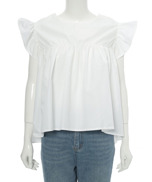 fifth(フィフス)の「フリルスリーブチュニック(シャツ/ブラウス・レディース・ブラック/ホワイト・M)」の9枚目の写真