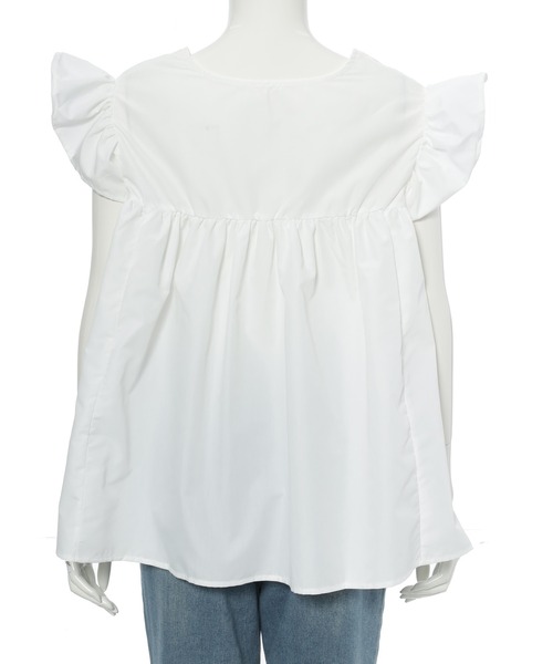 fifth(フィフス)の「フリルスリーブチュニック(シャツ/ブラウス・レディース・ブラック/ホワイト・M)」の3枚目の写真