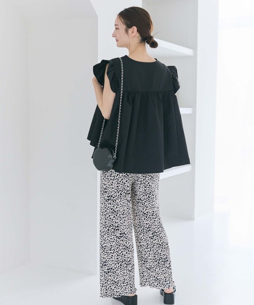 fifth(フィフス)の「フリルスリーブチュニック(シャツ/ブラウス・レディース・ブラック/ホワイト・M)」の8枚目の写真