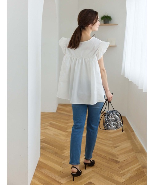 fifth(フィフス)の「フリルスリーブチュニック(シャツ/ブラウス・レディース・ブラック/ホワイト・M)」の17枚目の写真