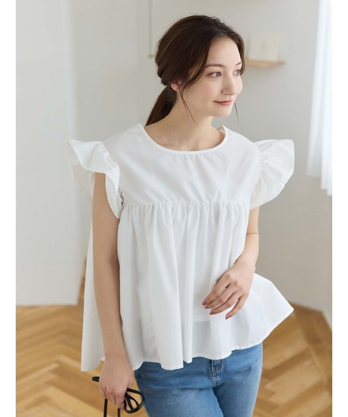 fifth(フィフス)の「フリルスリーブチュニック(シャツ/ブラウス・レディース・ブラック/ホワイト・M)」の15枚目の写真