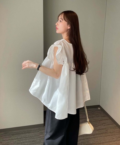 fifth(フィフス)の「フリルスリーブチュニック(シャツ/ブラウス・レディース・ブラック/ホワイト・M)」の20枚目の写真