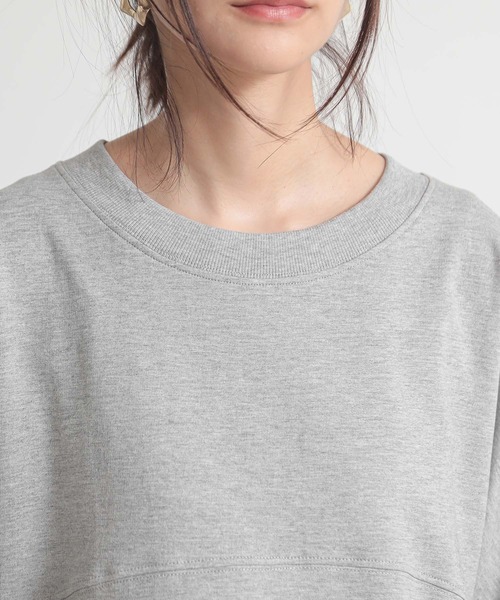and it_（アンドイット）の「ミニ裏毛半袖プルオーバー（スウェット・レディース・チャコール/ホワイト/サックスブルー/杢グレー・FREE）」の17枚目の写真