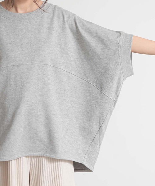 and it_（アンドイット）の「ミニ裏毛半袖プルオーバー（スウェット・レディース・チャコール/ホワイト/サックスブルー/杢グレー・FREE）」の18枚目の写真