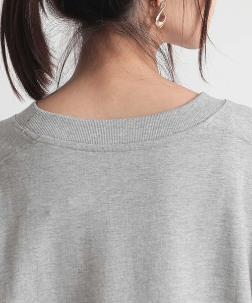 and it_（アンドイット）の「ミニ裏毛半袖プルオーバー（スウェット・レディース・チャコール/ホワイト/サックスブルー/杢グレー・FREE）」の20枚目の写真