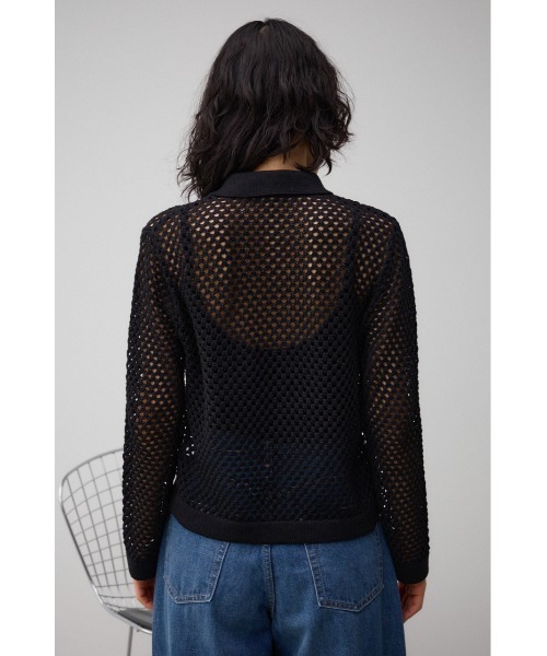 AZUL by moussy(アズールバイマウジー)の「メッシュポロニット(カーディガン/ボレロ・レディース・オレンジ/ブラック/アイボリー・FREE)」の20枚目の写真