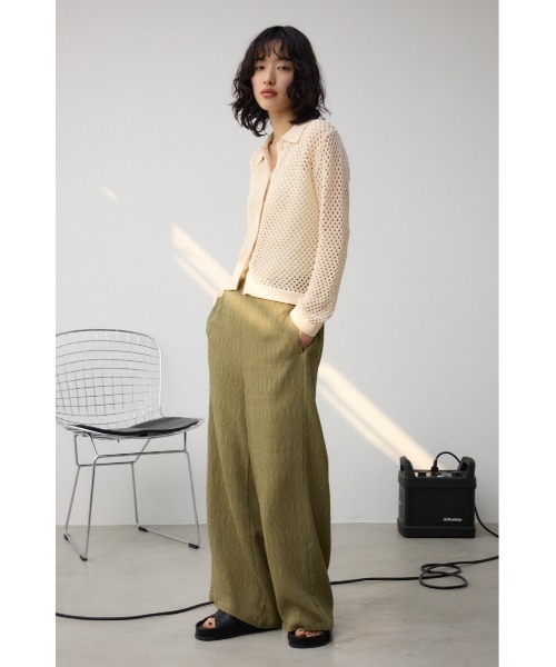 AZUL by moussy(アズールバイマウジー)の「メッシュポロニット(カーディガン/ボレロ・レディース・オレンジ/ブラック/アイボリー・FREE)」の7枚目の写真