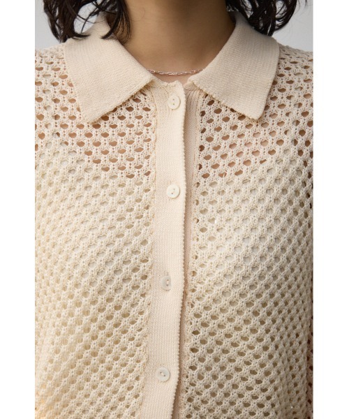 AZUL by moussy(アズールバイマウジー)の「メッシュポロニット(カーディガン/ボレロ・レディース・オレンジ/ブラック/アイボリー・FREE)」の11枚目の写真