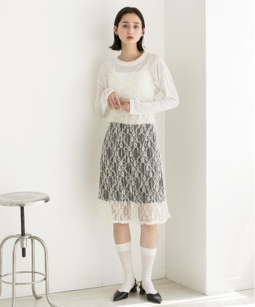 セール】スパンコールレースキャミワンピース（ワンピース）｜ad thie  