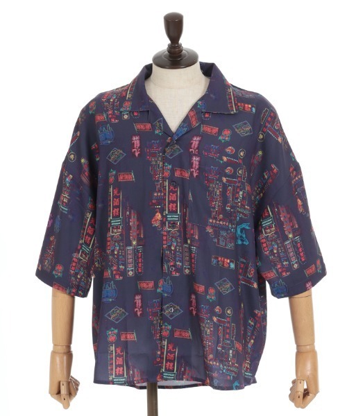 doublet19SS アロハシャツ ネオン刺繍 ダブレット オーバーサイズ M AXES-X（アクシーズエックス）の「香港ネオンアロハ（シャツ/ブラウス