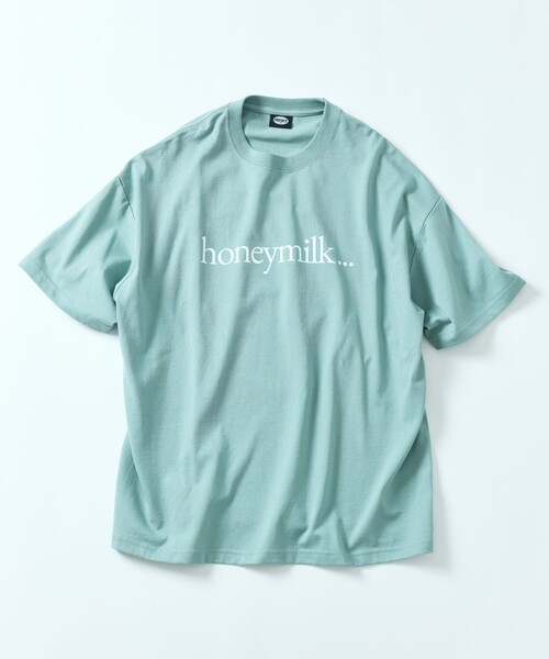 FREAK'S STORE（フリークスストア）の「限定展開 ビッグシルエット ロゴプリント クルーネック Tシャツ / honeymilk（Tシャツ/カットソー・メンズ・ネイビー/チャコールグレー/サックスブルー/ホワイト・SMALL/LARGE/MEDIUM）」の6枚目の写真