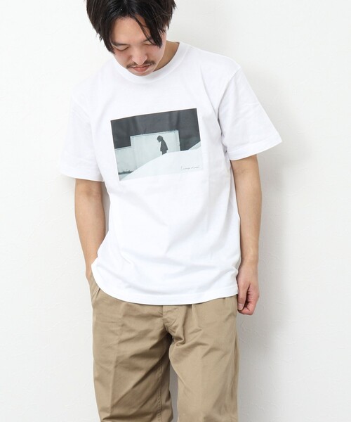 NOLLEY’S(ノーリーズ)の「Landscape with people T-shirts フォトプリントTシャツ(Tシャツ/カットソー・メンズ・オフホワイト/チャコールグレー/グレー/ブラック/ホワイト/キナリ・M/L/S)」の8枚目の写真