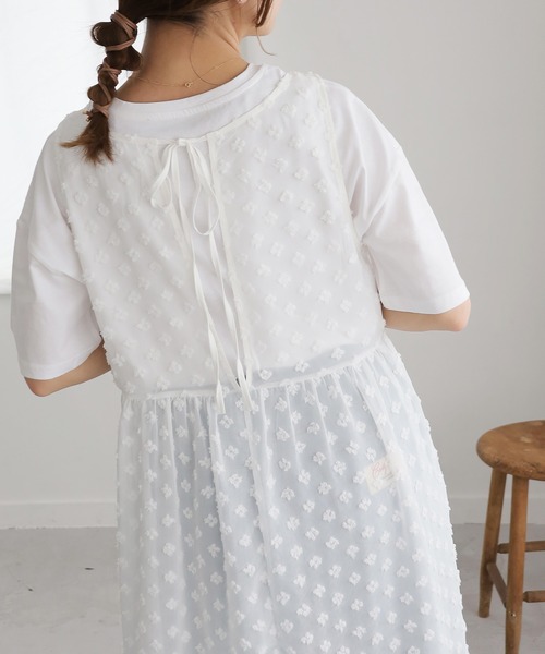 Crisp(クリスプ)の「【ZOZO限定】フラワージャカードシアーワンピース(ワンピース・レディース・ホワイト・FREE)」の5枚目の写真